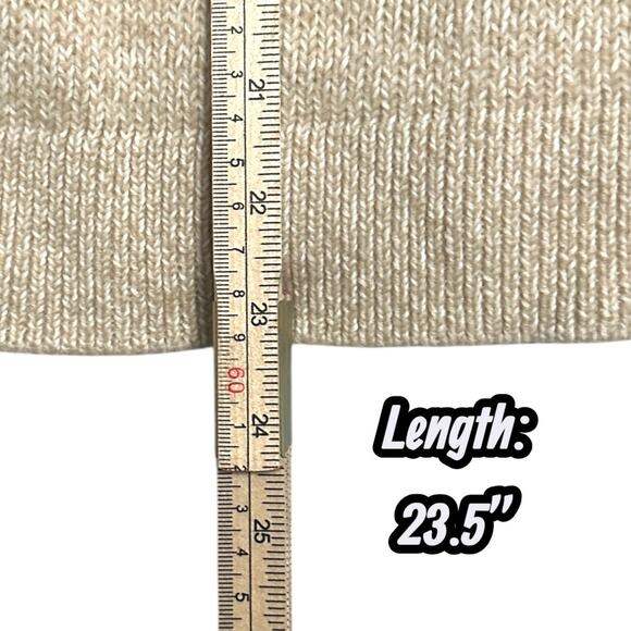 Express Women’s L Beige Turtleneck Sweater Soft Cashmere Cotton Knit Minimalist - Picture 8 of 8